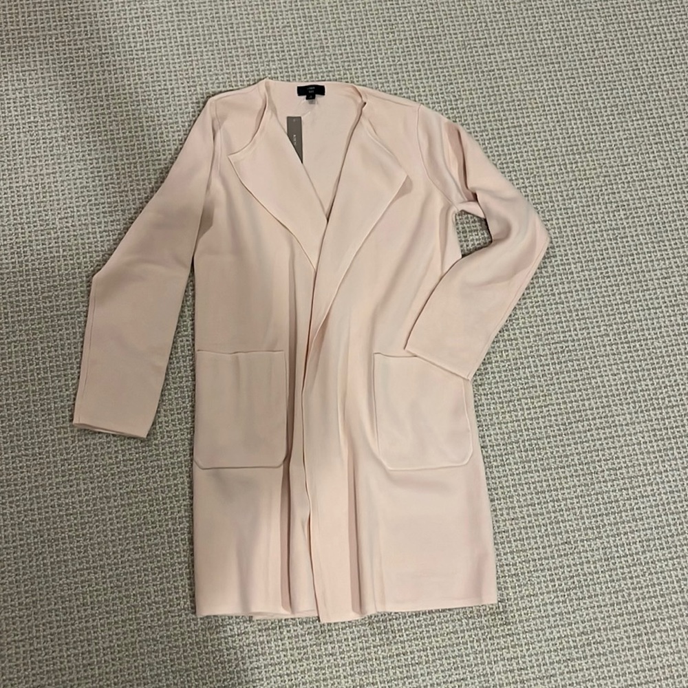 NWT jcrew knit sweater jacket size small, pale pink